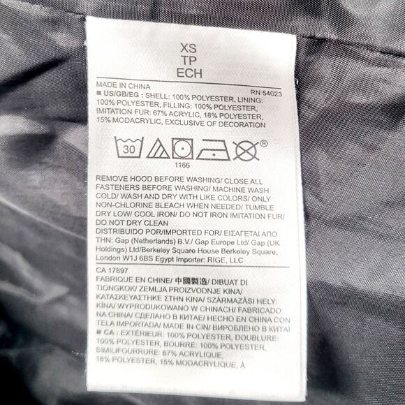 Banana Republic Factory Black Quilted Lined Long Winter Coat Women's Size XS - Picture 7 of 7